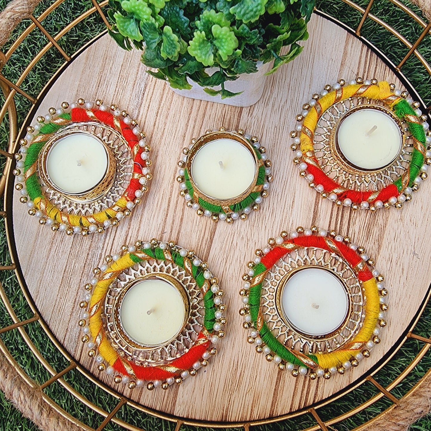 Festive Tea Light Candle Holder ( Set of 5) - Urban Roots