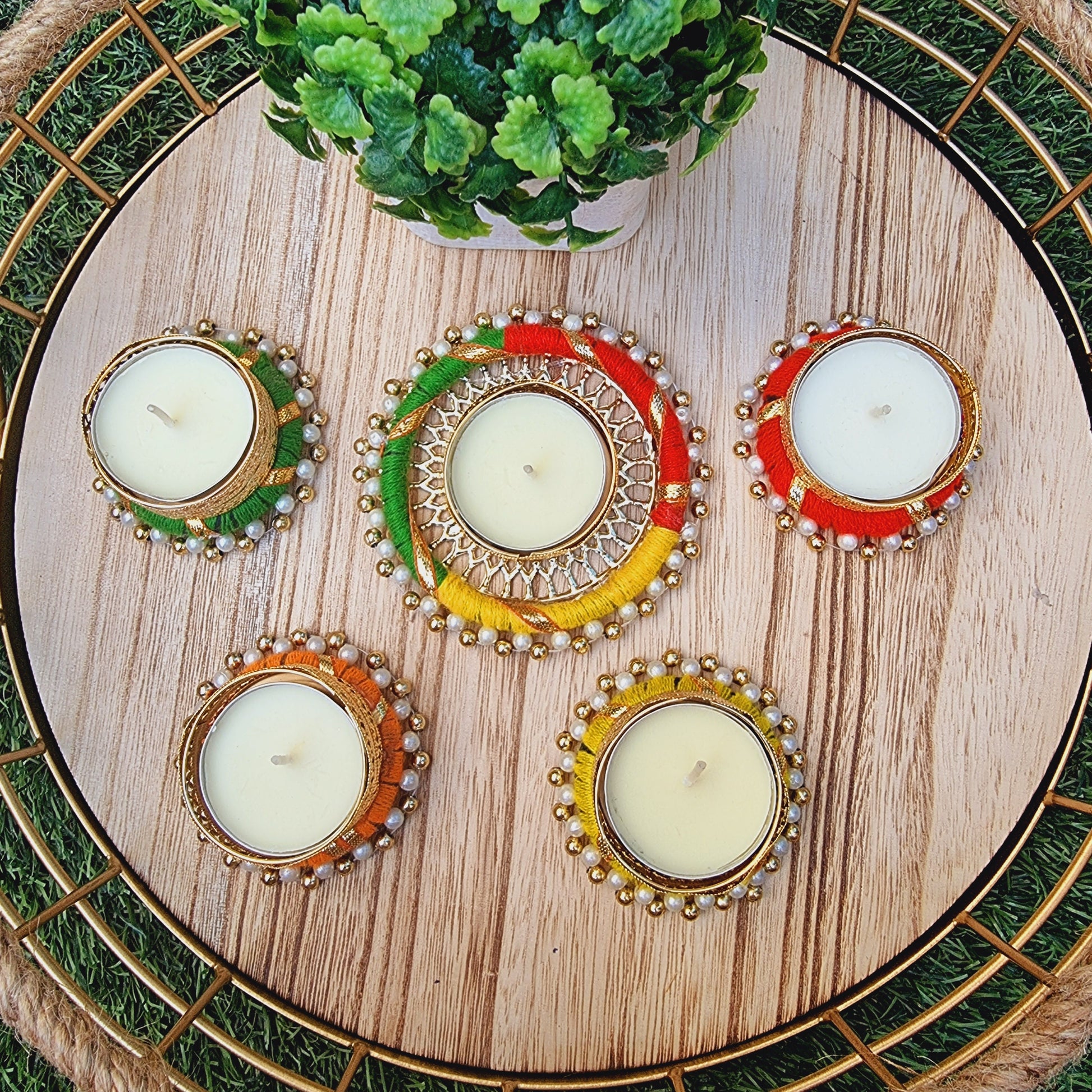 Festive Tea Light Candle Holder ( Set of 5) - Urban Roots