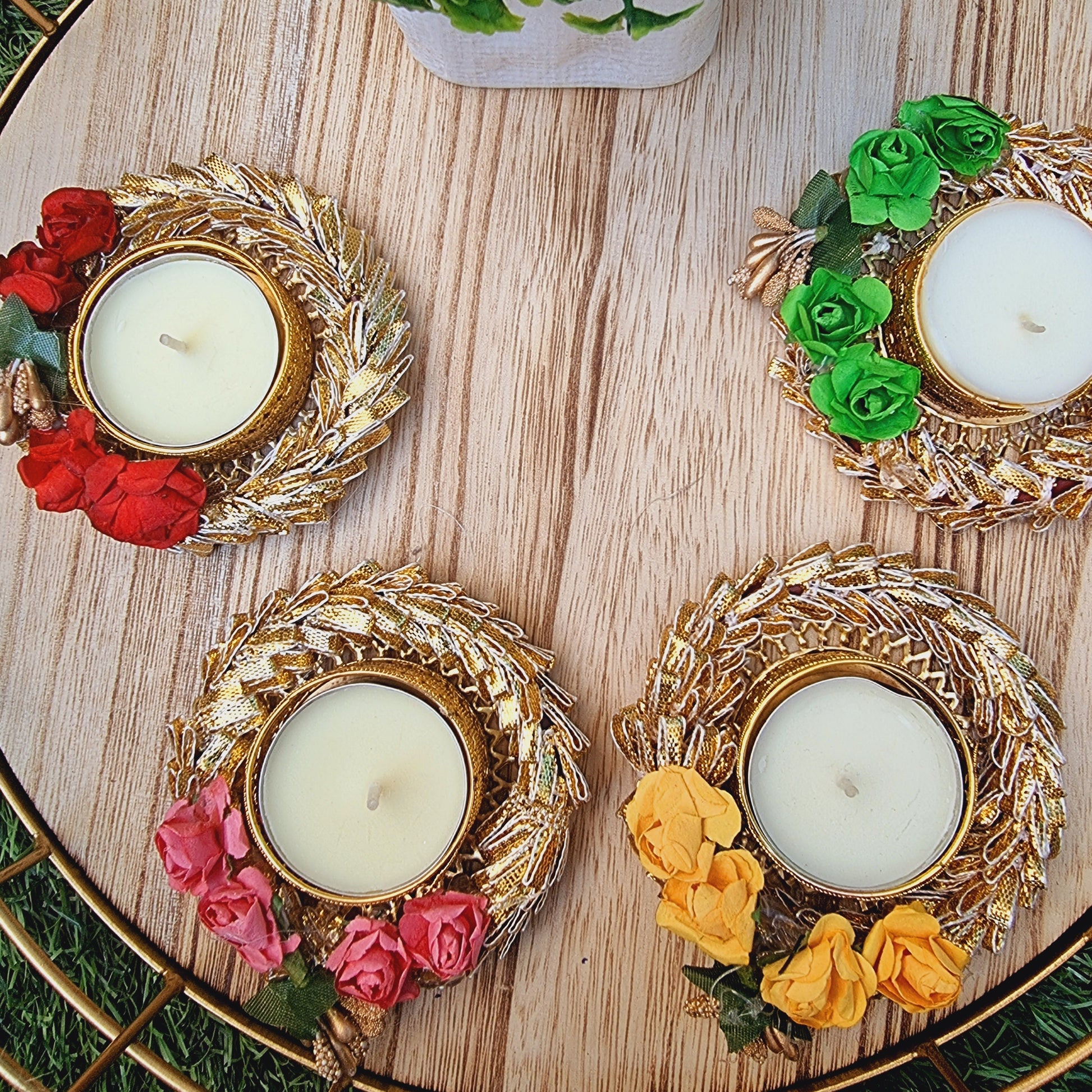 Festive Tea Light Candle Holder ( Set of 4) - Urban Roots