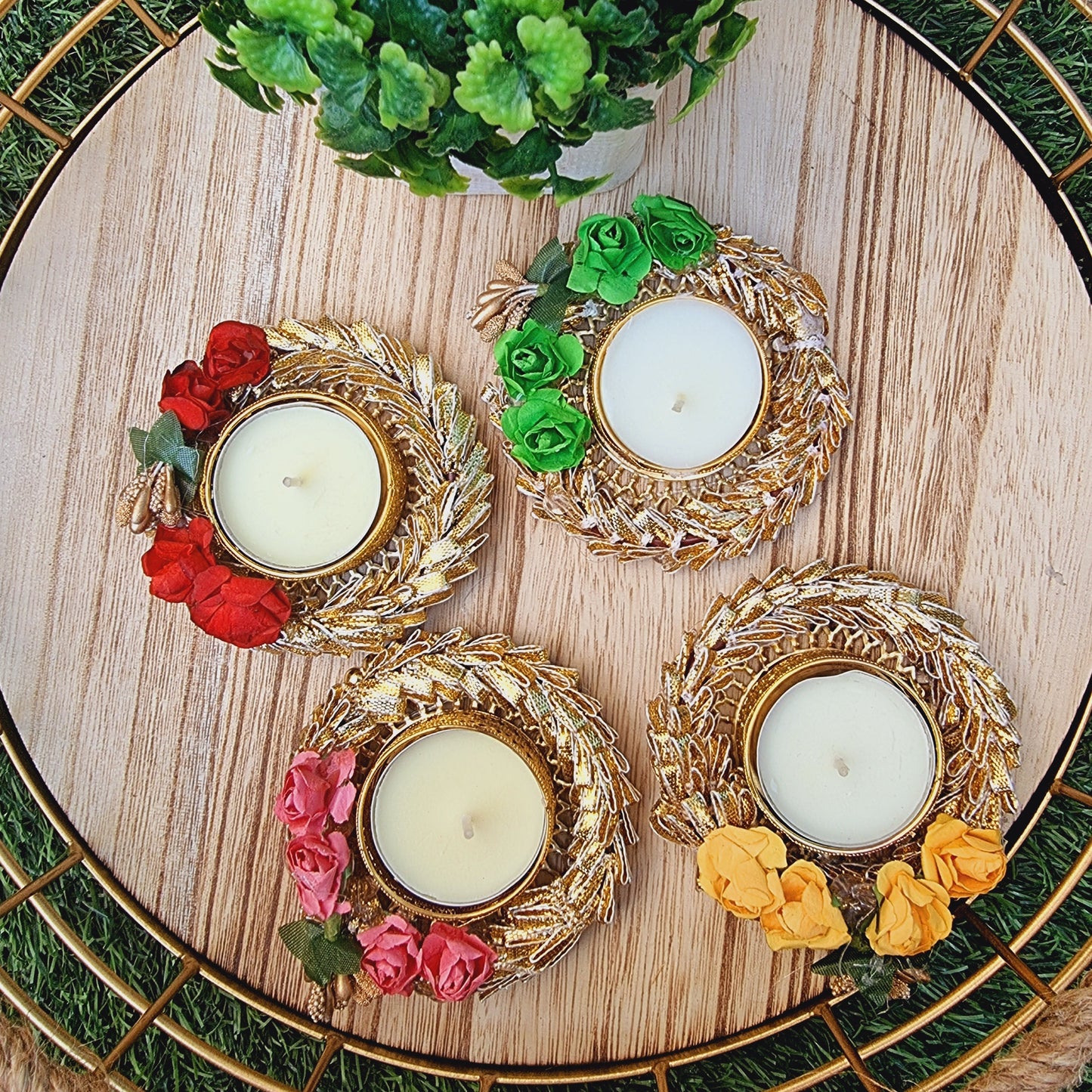 Festive Tea Light Candle Holder ( Set of 4) - Urban Roots