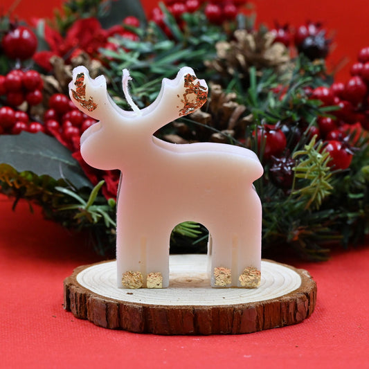 Gold Reindeer Candle